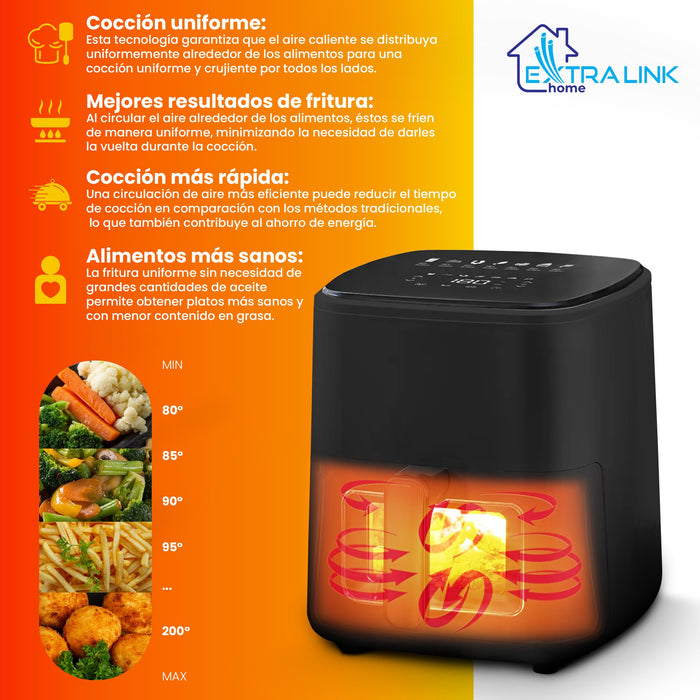 EAN 5907207221779 - Extralink Home SJ-500 5L Sencillo 1500 W Freidora de aire caliente Negro imagen 23
