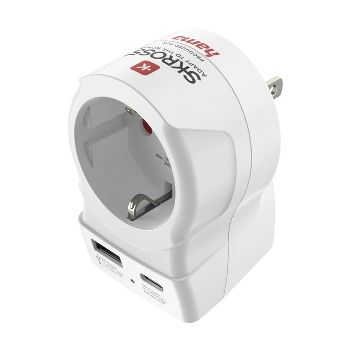 EAN 4047443553768 - Hama EU to US adaptador de enchufe eléctrico Tipo B Tipo C (Euroconcexión) + Tipo F Blanco imagen 2