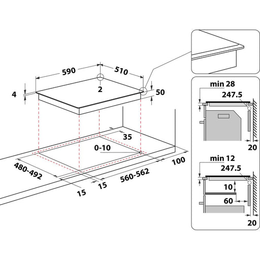 EAN 8003437626142 - Whirlpool WS S4060 BF Negro Integrado 60 cm Con placa de inducción 4 zona(s) imagen 2