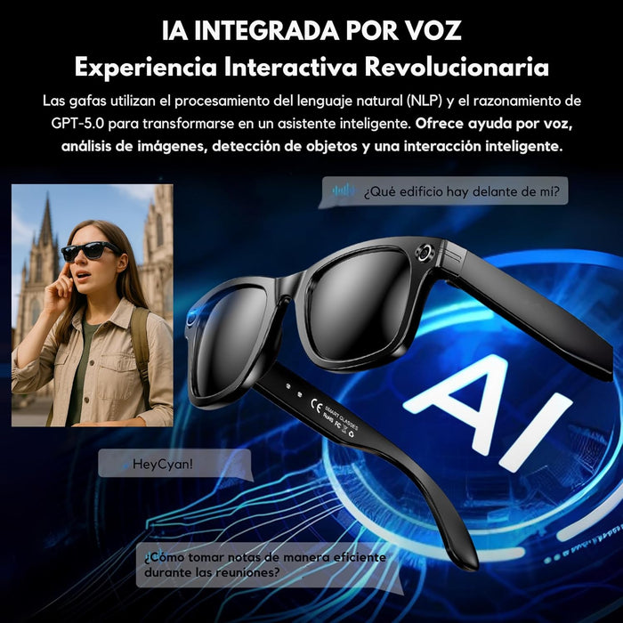 Gafas De Audio Inteligentes Smartia Vision Pro - Ia · Cámara 4k · Lentes Fotocromáticas