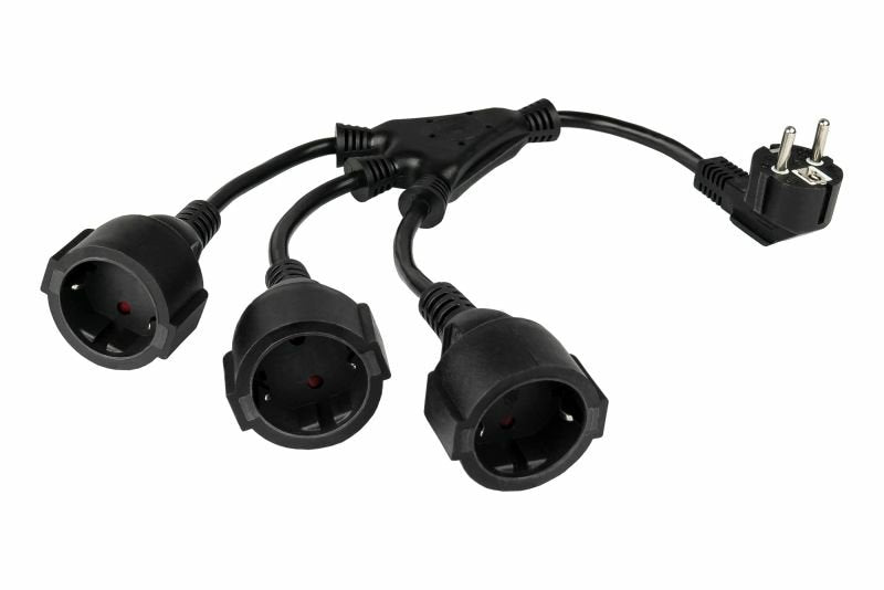 EAN 4066857002860 - Kabelmeister SK0103-S002 cable de transmisión Negro 0,2 m Enchufe tipo E+F 3 x conector C13 imagen 1