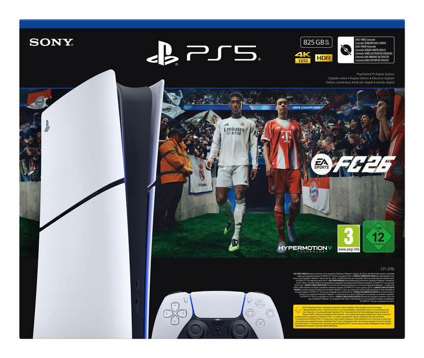 EAN 711719021872 - Sony PlayStation 5 Digital + EA Sports FC 26 Bundle Wifi Negro, Blanco imagen 1