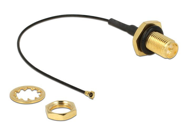 EAN 4043619124640 - DeLOCK 12464 cable coaxial 0,1 m RP-SMA MHF IV/ HSC MXHP32 Negro imagen 1