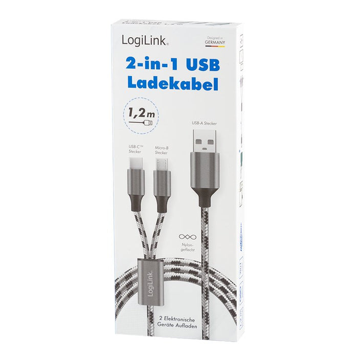 EAN 4052792071764 - LogiLink CU0202 cable USB USB 2.0 1,2 m USB A USB C/Micro-USB A Gris imagen 8