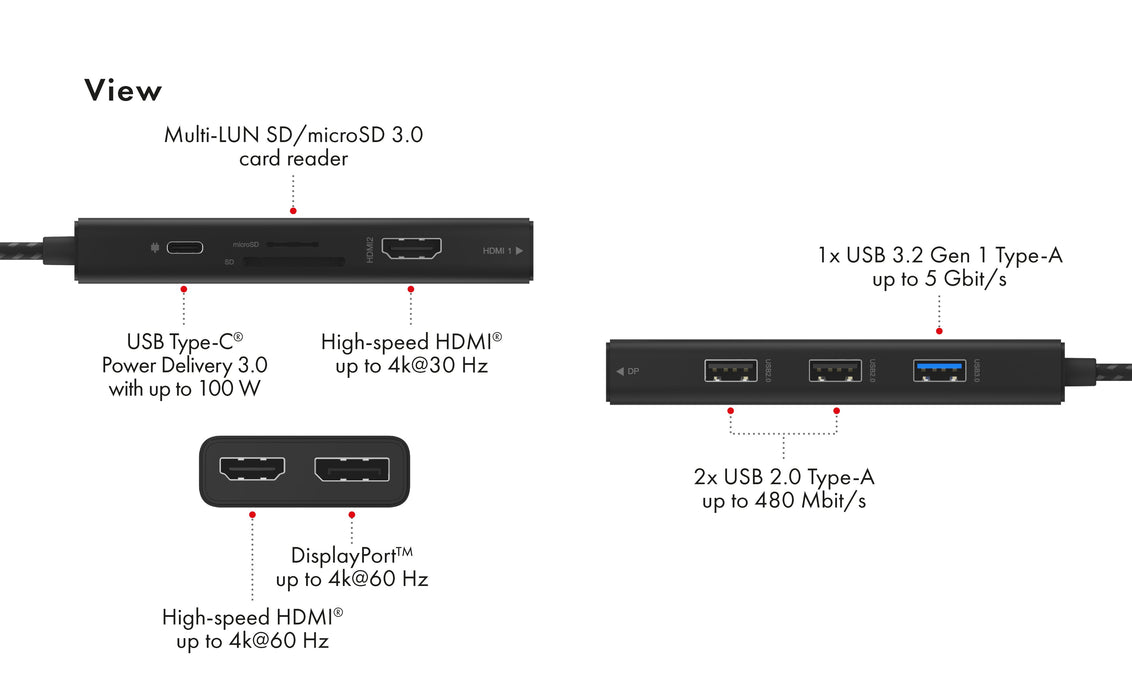 EAN 4250078173335 - ICY BOX IB-DK4011-CPD Alámbrico USB 3.2 Gen 1 (3.1 Gen 1) Type-C Negro imagen 2