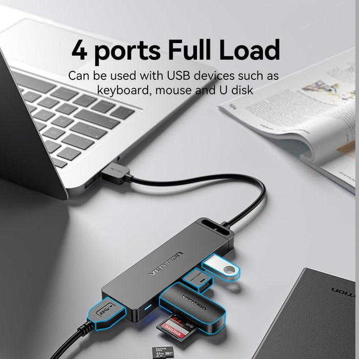 EAN 6922794746633 - Vention CHLBD hub de interfaz USB 3.2 Gen 1 (3.1 Gen 1) Type-A 5000 Mbit/s Negro imagen 12