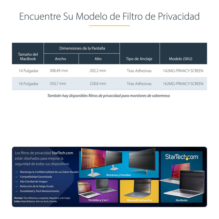 EAN 0065030901994 - StarTech.com 142MG-PRIVACY-SCREEN filtro para monitor 35,6 cm (14") Netbook Filtro de privacidad para pan imagen 12