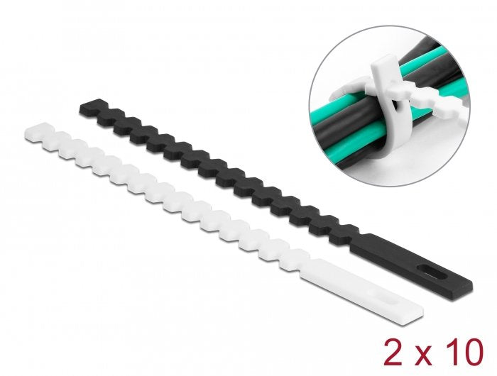 EAN 4043619190027 - DeLOCK 19002 presilla Brida reutilizable Elastómero termoplástico (TPE) Negro, Blanco 20 pieza(s) imagen 2