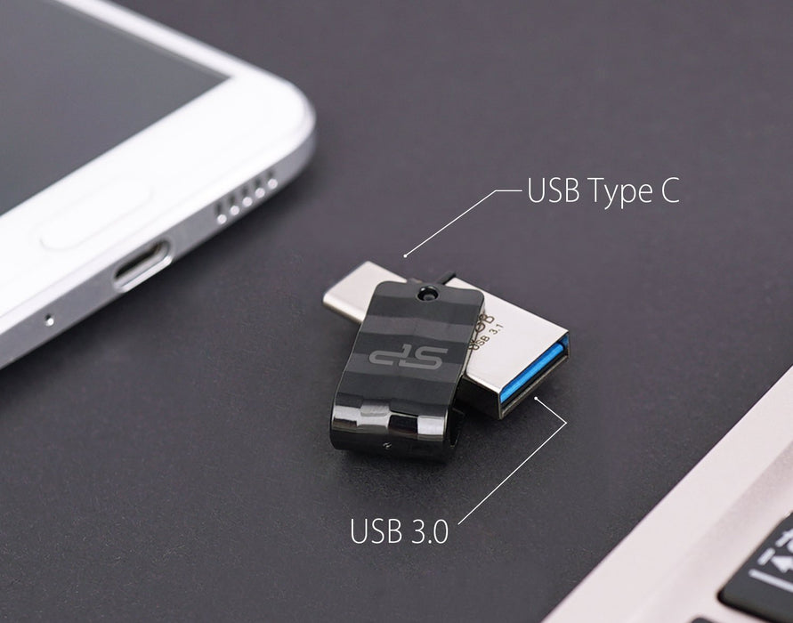 EAN 4712702655940 - Silicon Power Mobile C31 unidad flash USB 32 GB USB Type-A / USB Type-C 3.2 Gen 1 (3.1 Gen 1) Negro, Plat imagen 9
