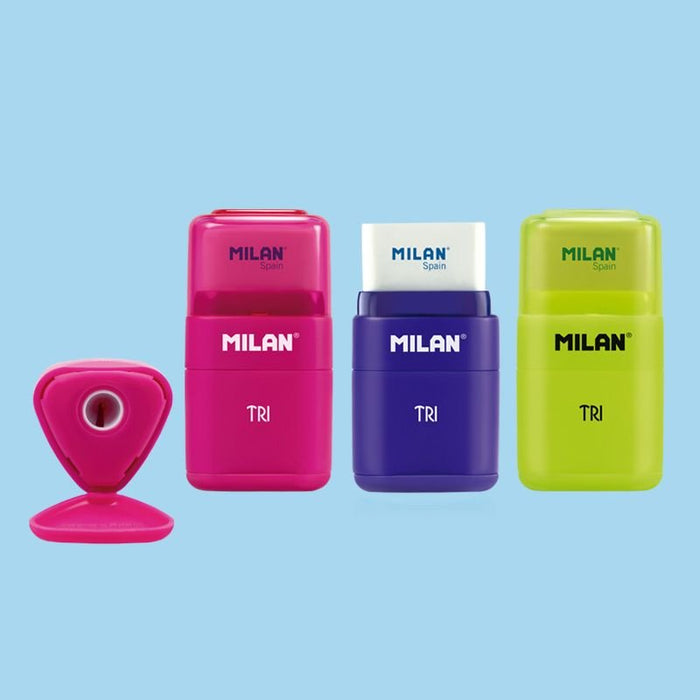 EAN 8411574032410 - Milan 4700116 Sacapuntas manual Azul, Rosa, Amarillo imagen 2
