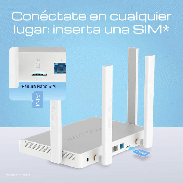 EAN 4897082922155 - Keenetic Explorer 4G (KN-4910) router inalámbrico Ethernet rápido Doble banda (2,4 GHz / 5 GHz) Gris, Bla imagen 2