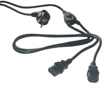 EAN 3700224742058 - MCL MC909-3M cable de transmisión Negro Enchufe tipo E Acoplador C13 2 x imagen 2