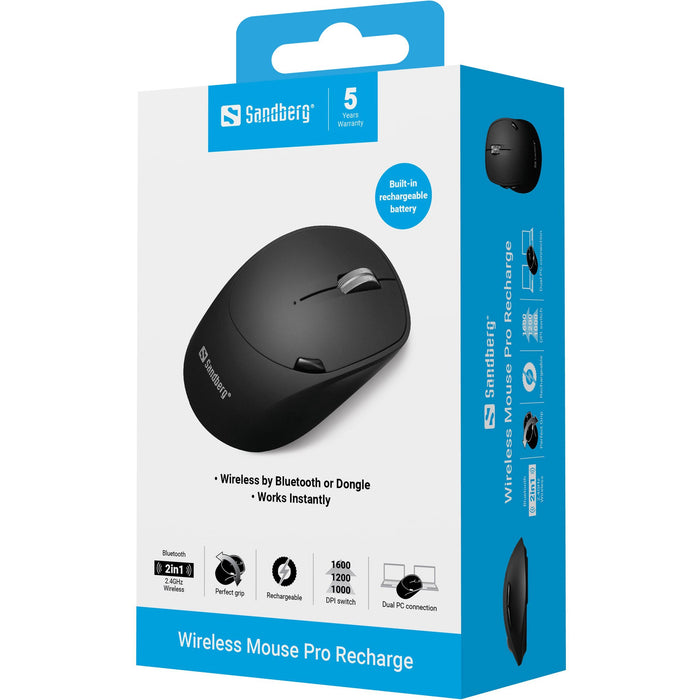 EAN 5705730631023 - Sandberg 631-02 ratón Oficina Mano derecha RF Wireless + Bluetooth 1600 DPI imagen 8