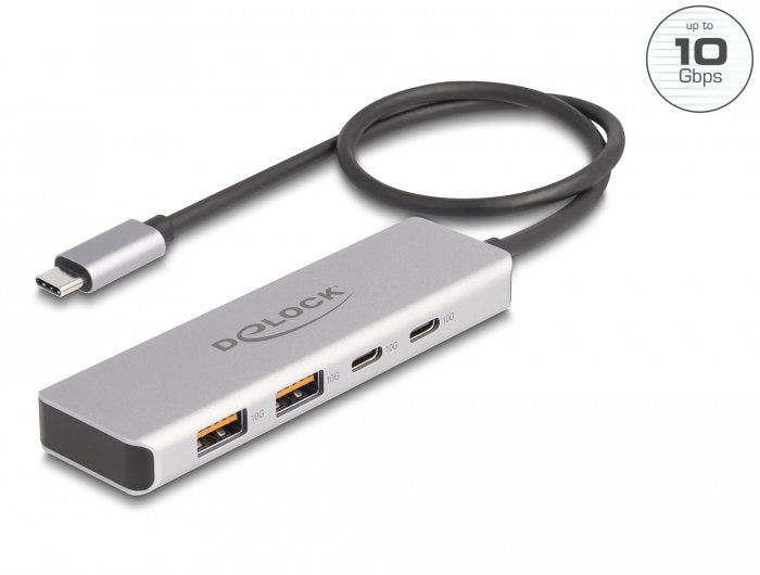 EAN 4043619642304 - DeLOCK 64230 hub de interfaz USB Tipo C 10000 Mbit/s Gris imagen 2