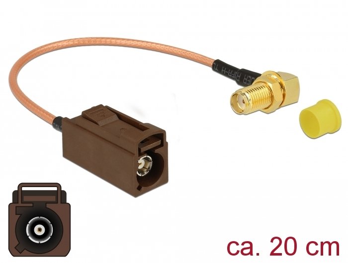 EAN 4043619896844 - DeLOCK 89684 cable coaxial RG-316 0,2 m FAKRA F SMA Negro, Marrón, Oro, Amarillo imagen 1