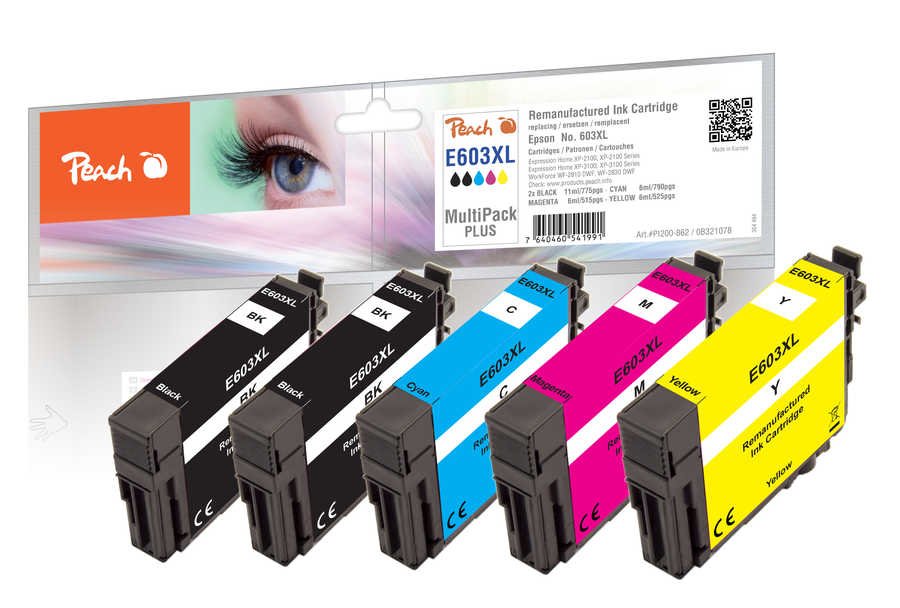 EAN 7640460541991 - Peach PI200-862 cartucho de tinta 5 pieza(s) Compatible Alto rendimiento (XL) Negro, Cian, Magenta, Amari imagen 1