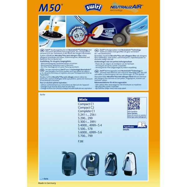 EAN 4006508220779 - Swirl M50 Bolsa para el polvo Universal imagen 2