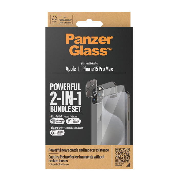 EAN 5711724930270 - PanzerGlass ® 2-in-1 Bundle iPhone 15 Pro Max | Ultra-Wide Fit w. EasyAligner Protector de pantalla Apple imagen 3