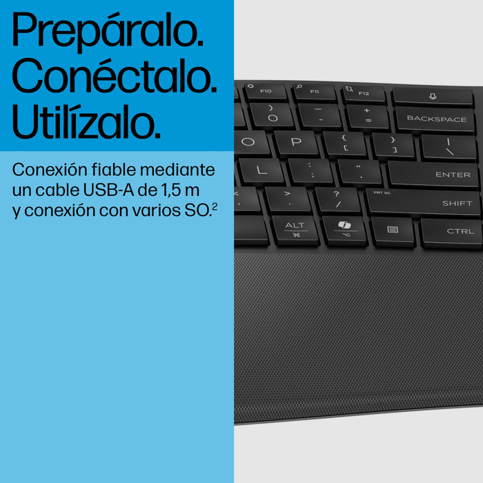 EAN 0197498232911 - HP 485 Comfort Wired Keyboard teclado Oficina USB Negro imagen 7