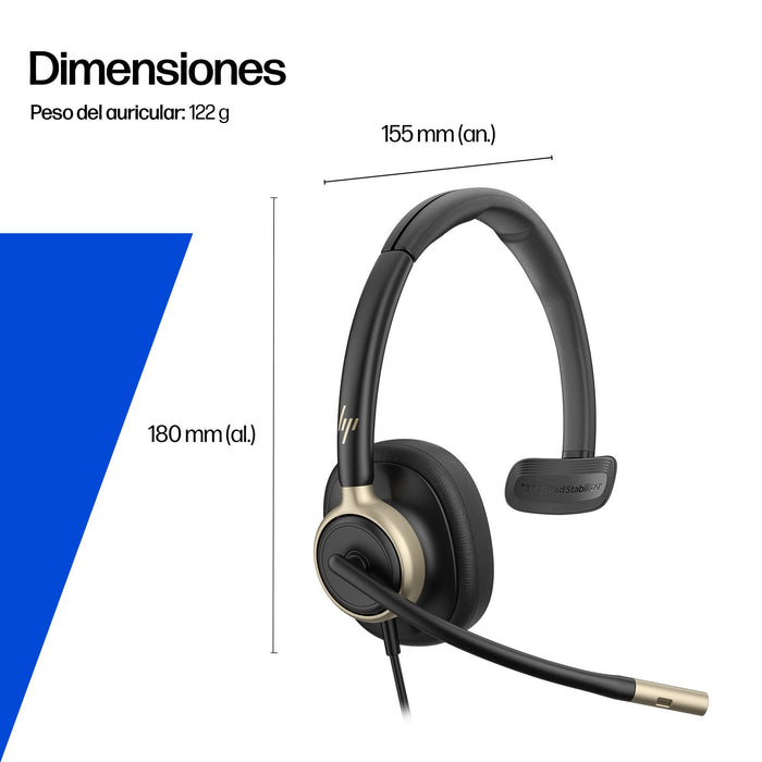 EAN 0199251821813 - HP Poly Mission 815 Monaural USB Wired Headset Negro imagen 5