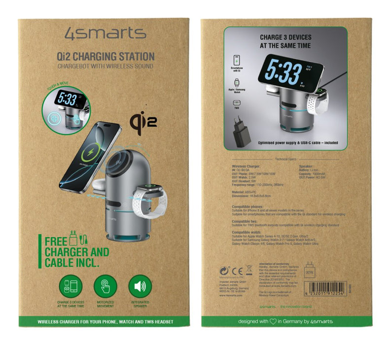 EAN 4252011912254 - 4smarts 541602 cargador de dispositivo móvil Auriculares, Auriculares, Smartphone, Reloj inteligente Gris imagen 8