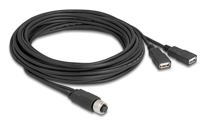 EAN 4043619606528 - DeLOCK 60652 cable para sensor y actuador 5 m M12 2 x USB Type-A Negro imagen 1