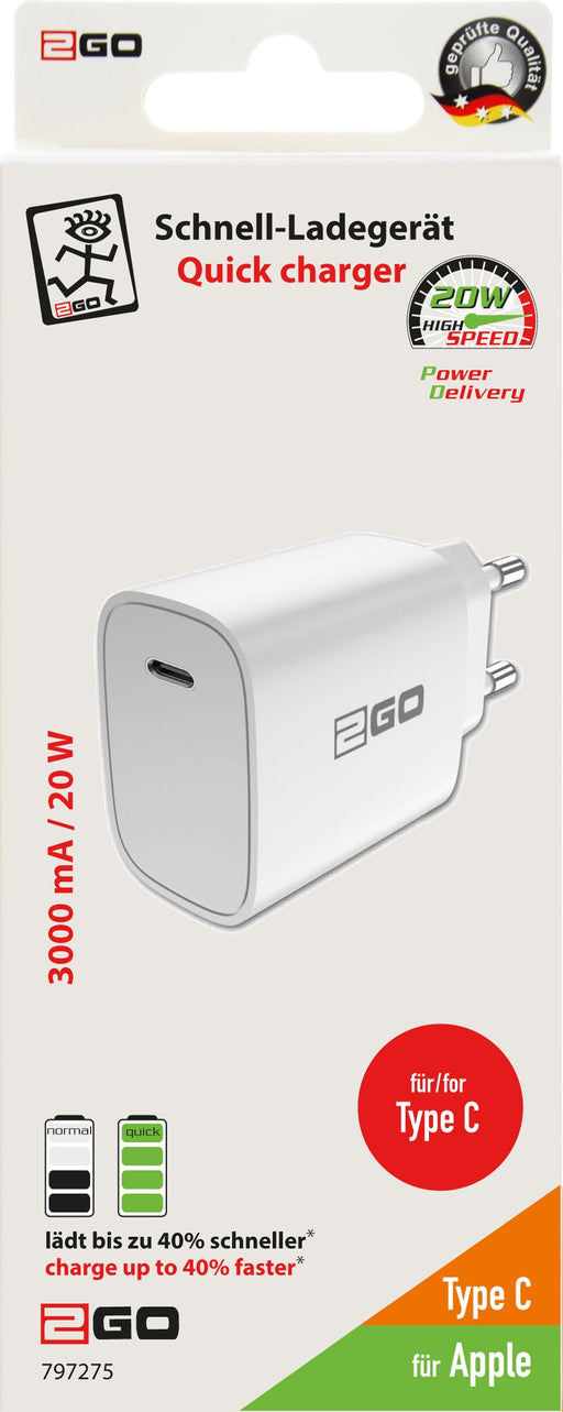 EAN 4010425972758 - 2GO 797275 cargador de dispositivo móvil Universal Blanco Corriente alterna Interior imagen 2