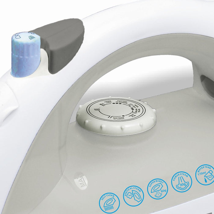 EAN 5608475006173 - Haeger Ocean Burst 2000 Plancha vapor-seco Suela de acero inoxidable 2000 W Blanco imagen 3