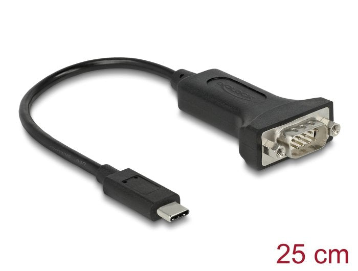 EAN 4043619643073 - DeLOCK 64307 cable de serie Negro 0,25 m USB Tipo C RS-232 imagen 1
