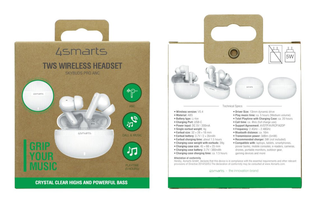 EAN 4252011912865 - 4smarts SkyBuds Pro ANC Auriculares True Wireless Stereo (TWS) Dentro de oído Llamadas/Música/Deporte/Uso imagen 9