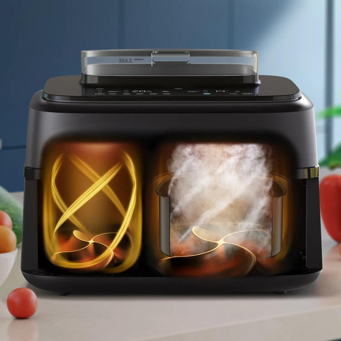 EAN 8720389047459 - Philips 5000 series NA551/00 freidora Doble 9 L Independiente 2750 W Freidora de aire caliente Negro, Pla imagen 5