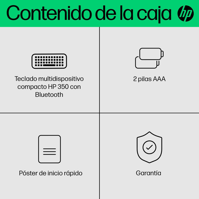EAN 0196548516629 - HP 350 Compact Multi-Device Bluetooth Keyboard teclado Hogar QWERTY Blanco imagen 8