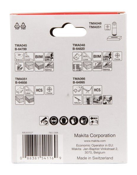 EAN 0088381541169 - Makita B-67505 accesorio para herramienta multifunción Juego de aspas imagen 2