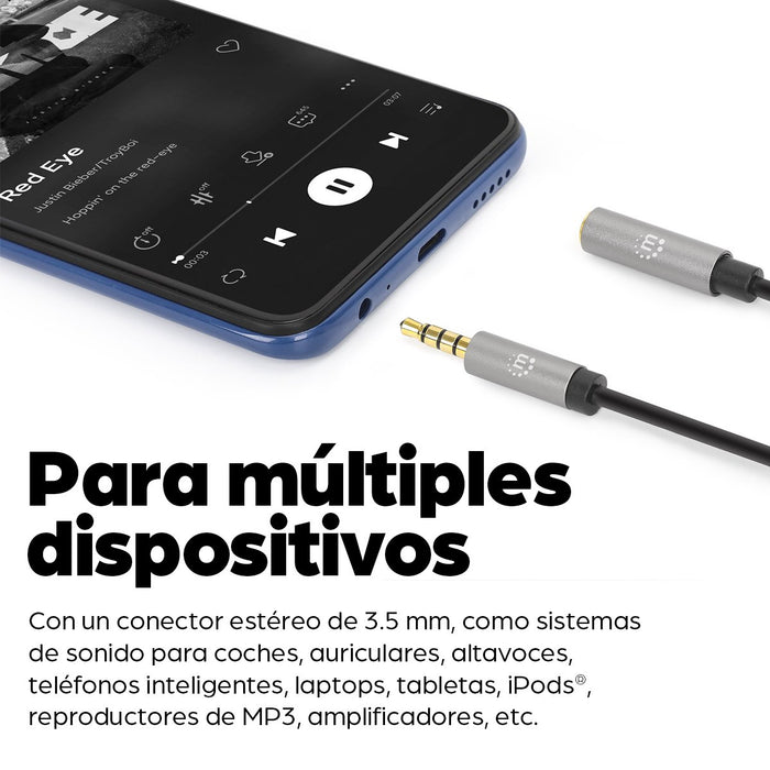 EAN 0766623356046 - Manhattan 356046 cable de audio 3 m 3,5mm Negro, Plata imagen 8