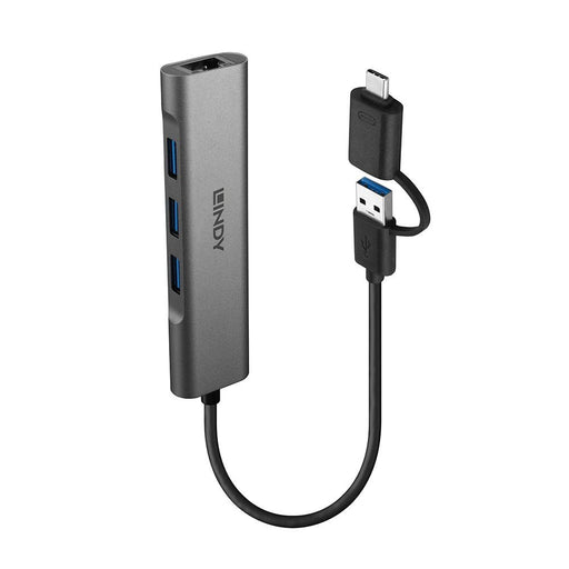 EAN 4002888433792 - Lindy 43379 hub de interfaz USB 3.2 Gen 1 (3.1 Gen 1) Type-A + Type-C 5000 Mbit/s Gris imagen 1