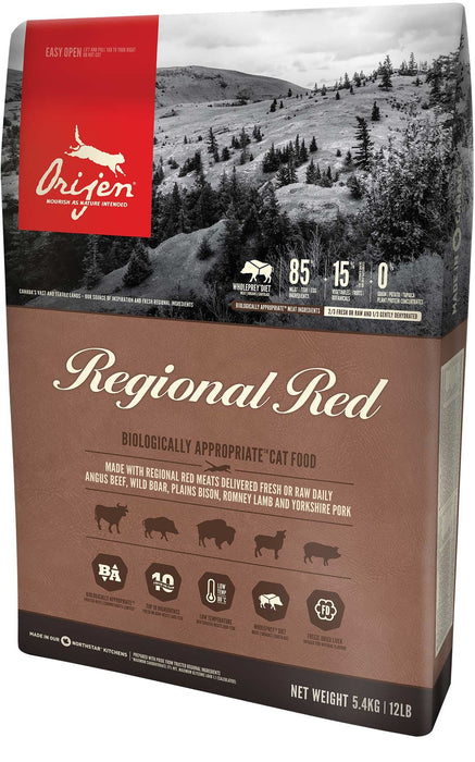 EAN 0064992282547 - Orijen Regional Red alimento seco para gatos 5,4 kg Adulto Ternera, Cordero, Cerdo imagen 1