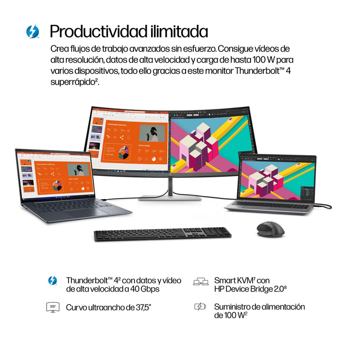 EAN 5715328385412 - HP Series 7 Pro 738pu pantalla para PC 95,2 cm (37.5") 3840 x 1600 Pixeles Wide Quad HD+ LCD Gris imagen 5