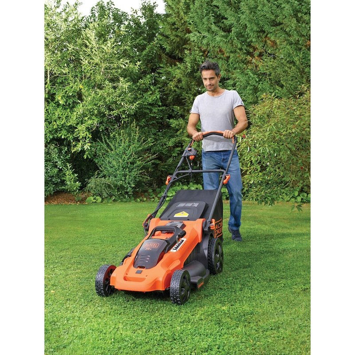 EAN 5035048715222 - Black & Decker CLMA4825L2-QW cortadora de césped Cortacésped manual Batería Negro, Naranja imagen 11