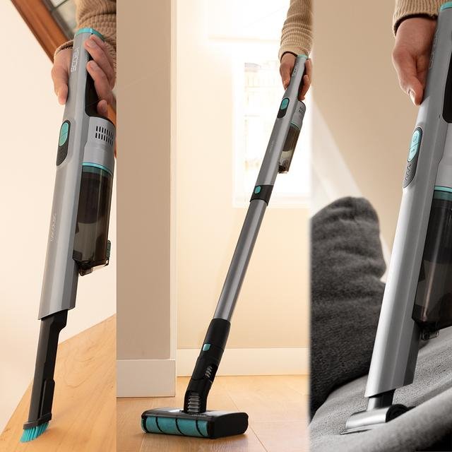 EAN 8435484084086 - Cecotec Scoba 2100 Twice Aspiradora vertical Batería Secar Ciclónico Sin bolsa 210 W Negro, Azul imagen 8