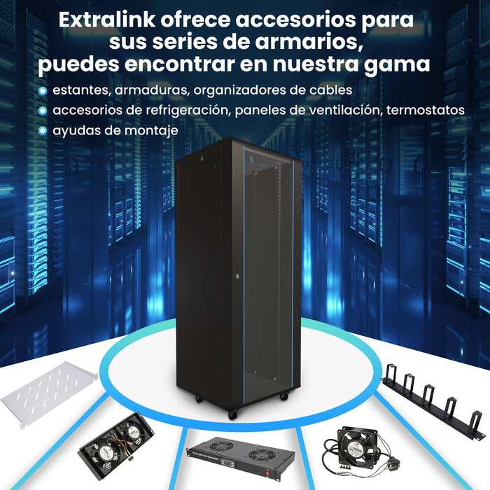 EAN 5903148914459 - Extralink 42U 800X800 STANDING RACKMOUNT CABINET BLACK Rack o bastidor independiente imagen 9