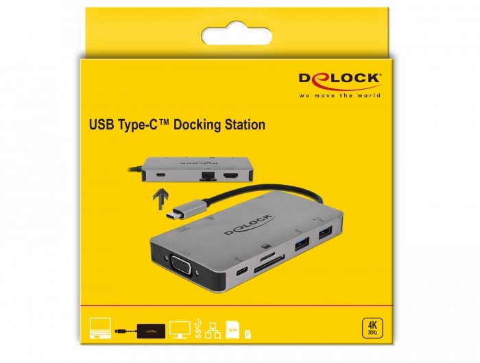 EAN 4043619877355 - DeLOCK 87735 base para portátil y replicador de puertos Alámbrico USB 3.2 Gen 1 (3.1 Gen 1) Type-C Gris imagen 6