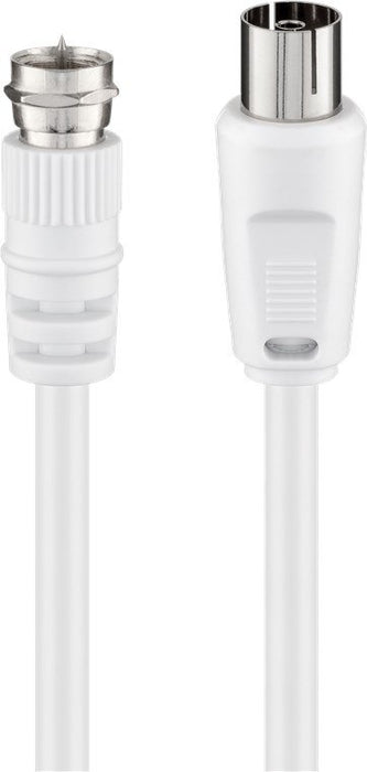 EAN 4040849118302 - Goobay 11830 cable coaxial 3C-2V 2,5 m Tipo F Blanco imagen 1