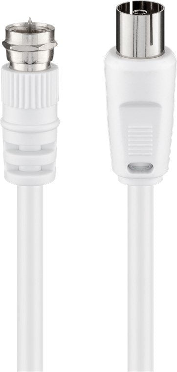 EAN 4040849118302 - Goobay 11830 cable coaxial 3C-2V 2,5 m Tipo F Blanco imagen 1