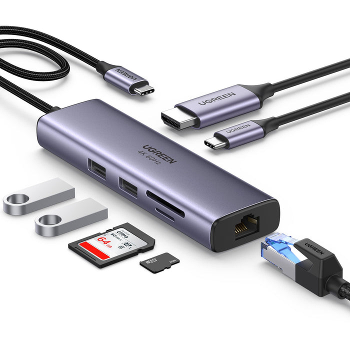 EAN 6957303865154 - Ugreen 60515 base para portátil y replicador de puertos Alámbrico USB 3.2 Gen 1 (3.1 Gen 1) Type-C Gris imagen 2