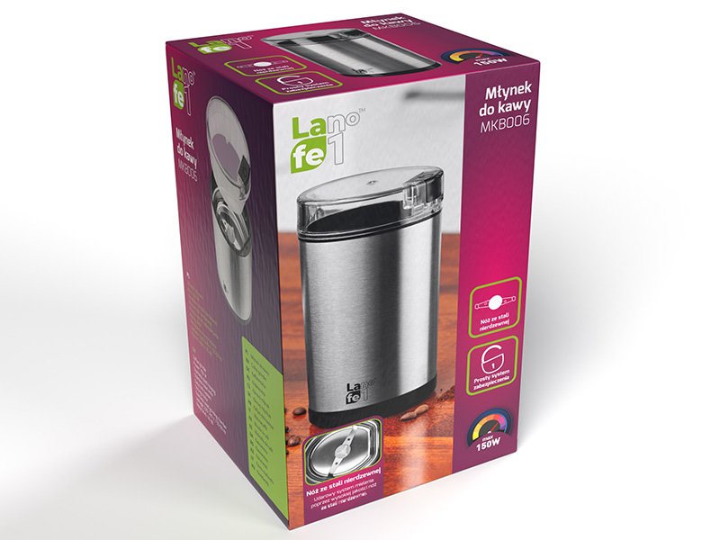 EAN 5907512867082 - Lafe LAFMKA46869 molinillo de café 150 W Acero inoxidable imagen 6