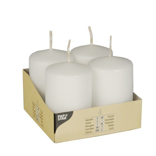 EAN 4002911104835 - Papstar 10483 vela Cilindro Blanco 4 pieza(s) imagen 1