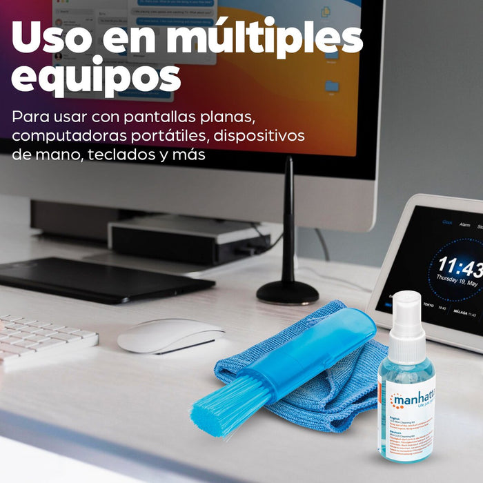 EAN 0766623421010 - Manhattan 421010 kit de limpieza para computadora LCD/TFT/Plasma Líquido y paños secos/húmedos para limpi imagen 6
