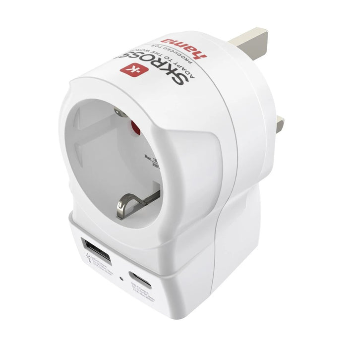 EAN 4047443553751 - Hama EU to UK adaptador de enchufe eléctrico Tipo G (RU) Tipo C (Euroconcexión) + Tipo F Blanco imagen 2