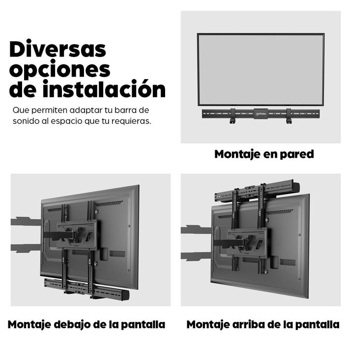 EAN 0766623461849 - Manhattan 461849 soporte de altavoz Pared Plástico, Acero Negro imagen 9