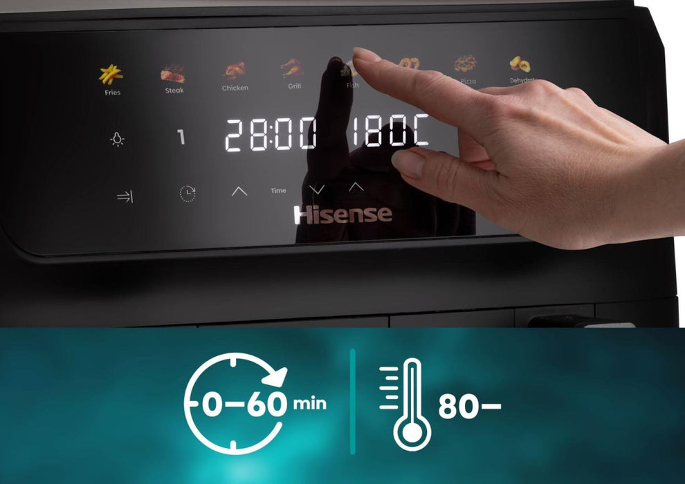 EAN 3838783014481 - Hisense HAF2700DCD Doble 11 L Independiente 2700 W Freidora de aire caliente Negro imagen 6
